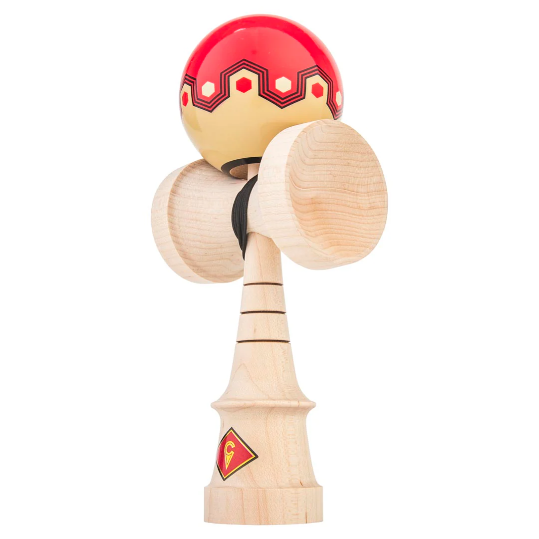 Craft Kendama - Origami - Superstick - Red & Tan - Image 6