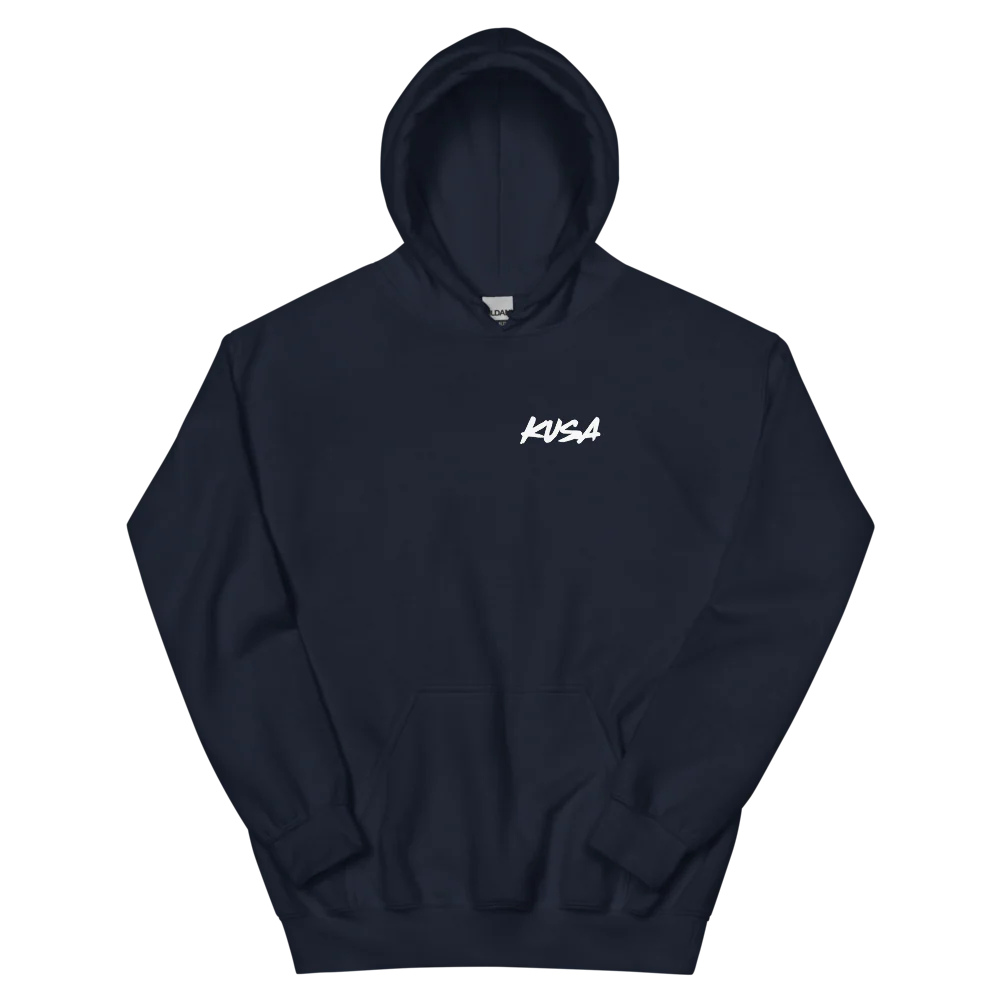 KUSA Script Logo Hoodie - Minimal - White Logo - Image 4