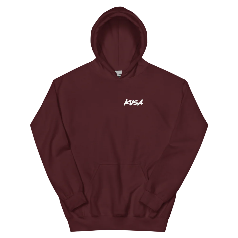 KUSA Script Logo Hoodie - Minimal - White Logo - Image 5