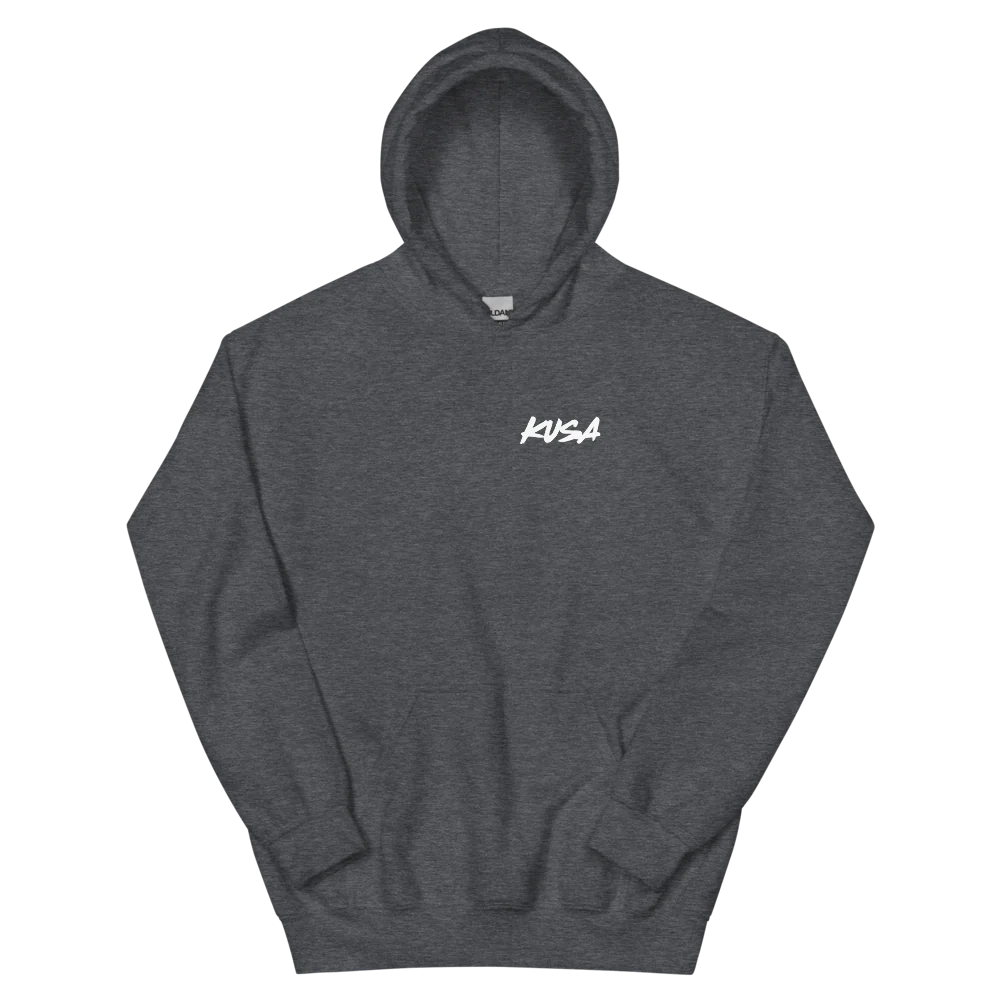 KUSA Script Logo Hoodie - Minimal - White Logo - Image 7