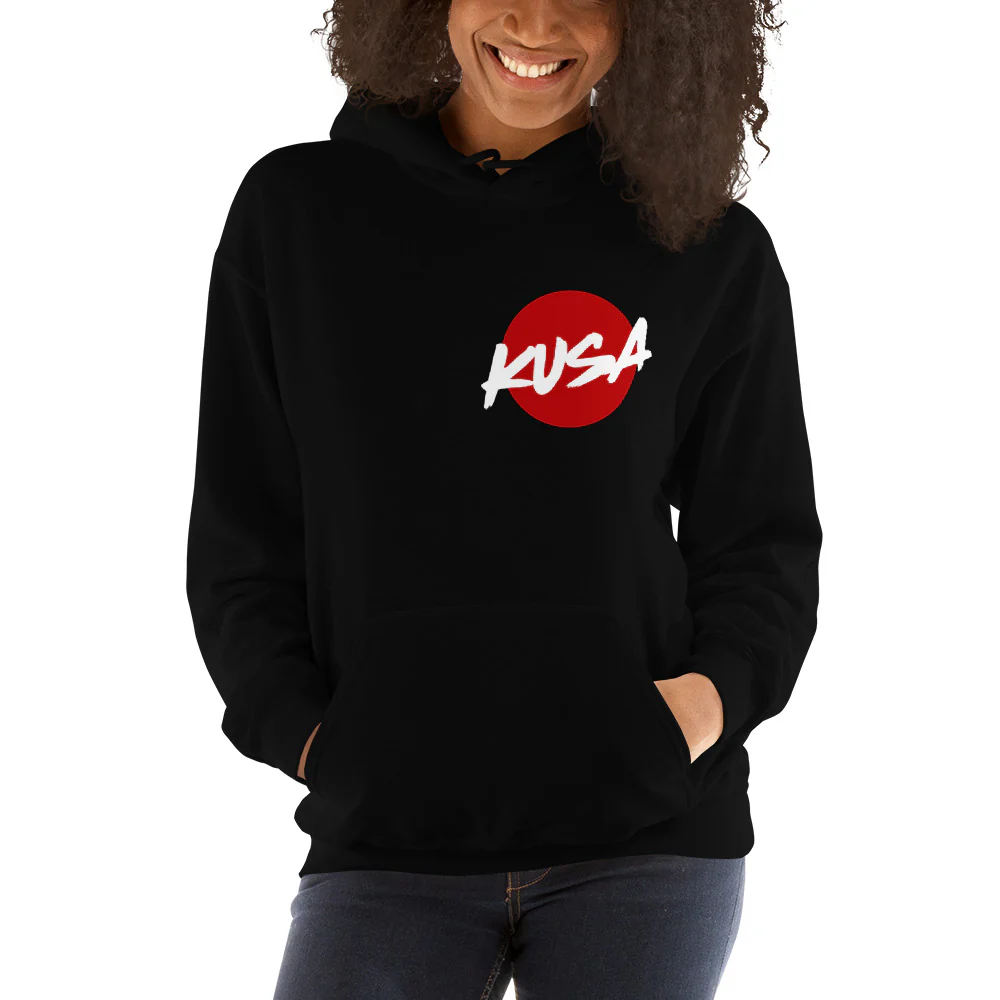 KUSA Script Logo Hoodie - White Logo - Image 3