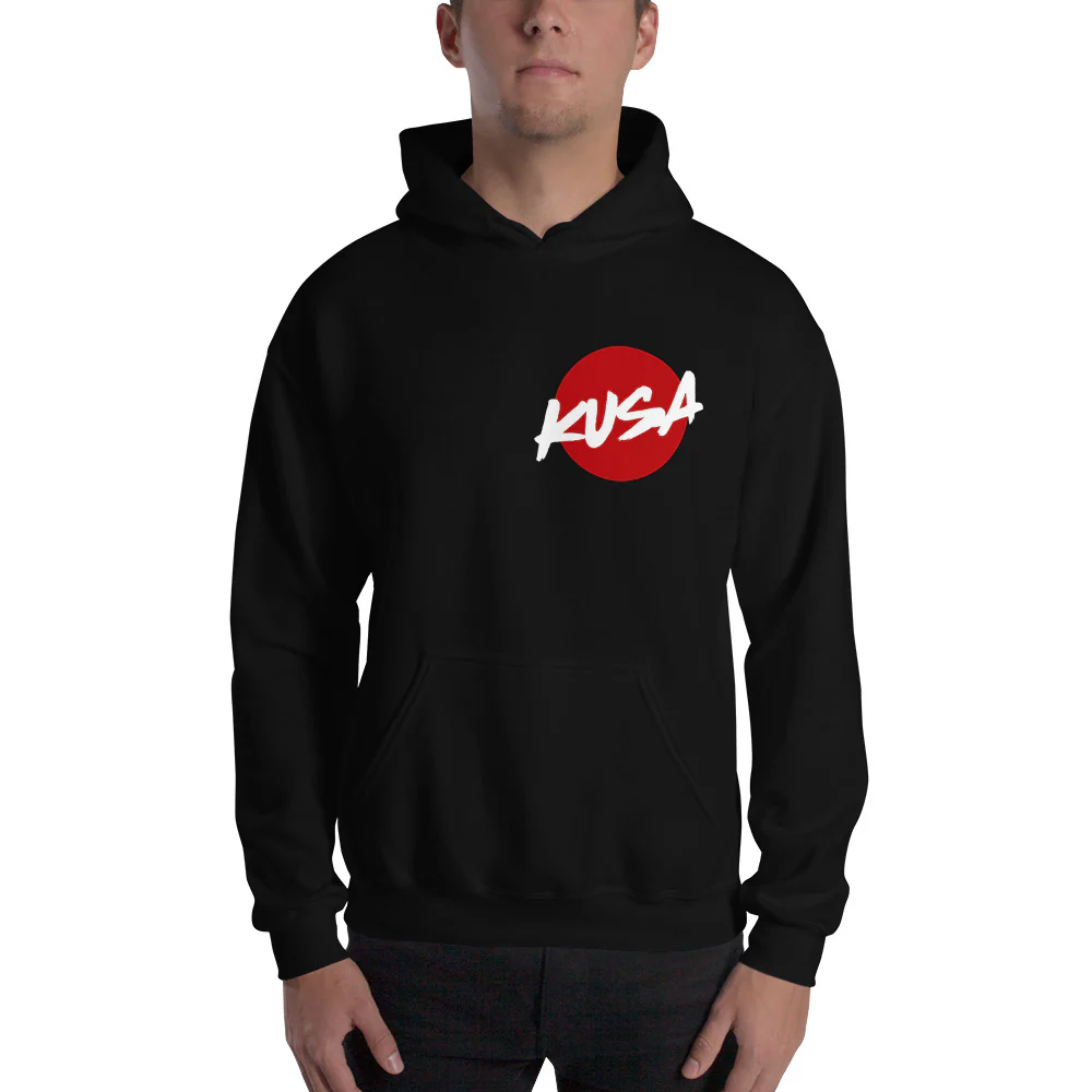 KUSA Script Logo Hoodie - White Logo - Image 4